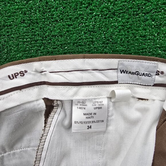 UPS Employee Shorts‎ Mens 34 Brown Short Sleeve Uniform Work Wear 10" Inseam - Picture 5 of 6
